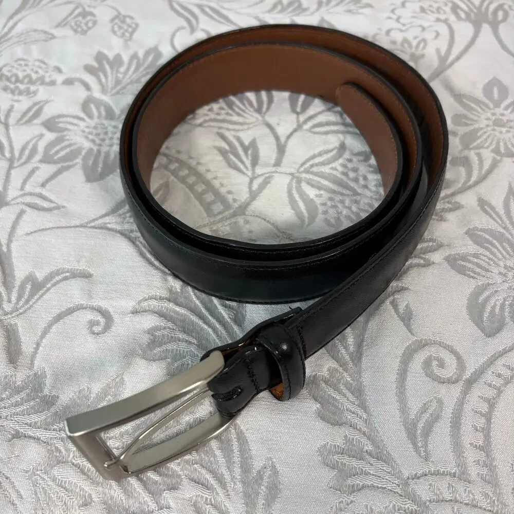 BRIGHTON Black Leather Belt E6703 Women's Sz 36 Western Southern Country Cowgirl